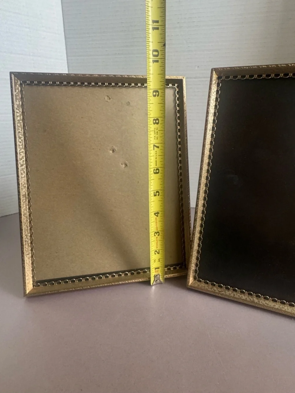 Set of Two Vintage Decorative Brass Picture Frames